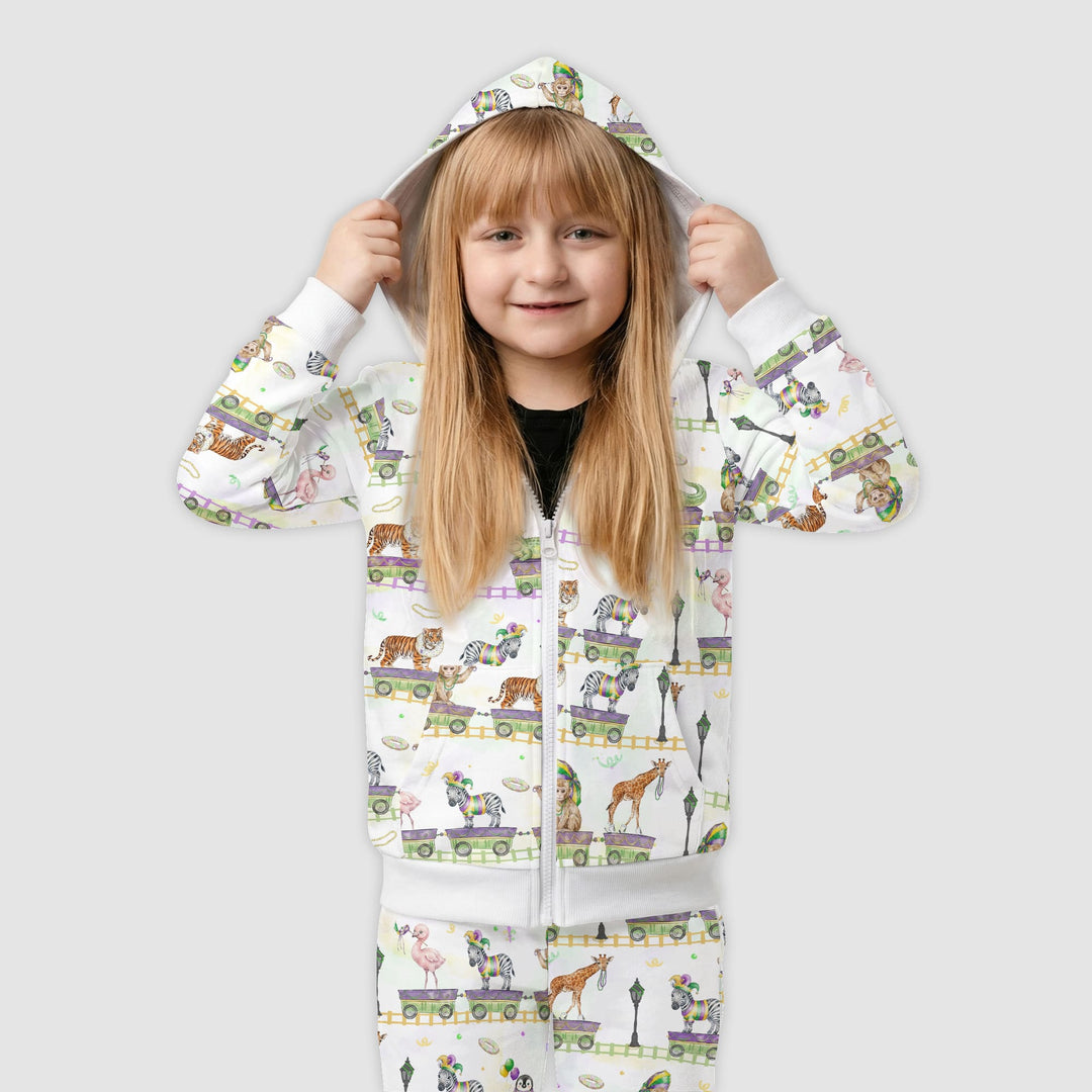 Mardi Gras Jungle Krewe Zip Hoodie