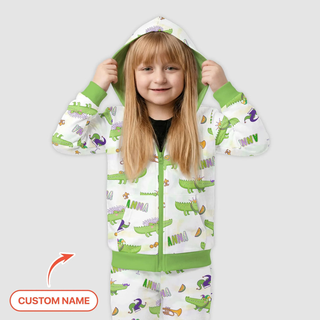 Alligator Mardi Gras Festival Zip Hoodie