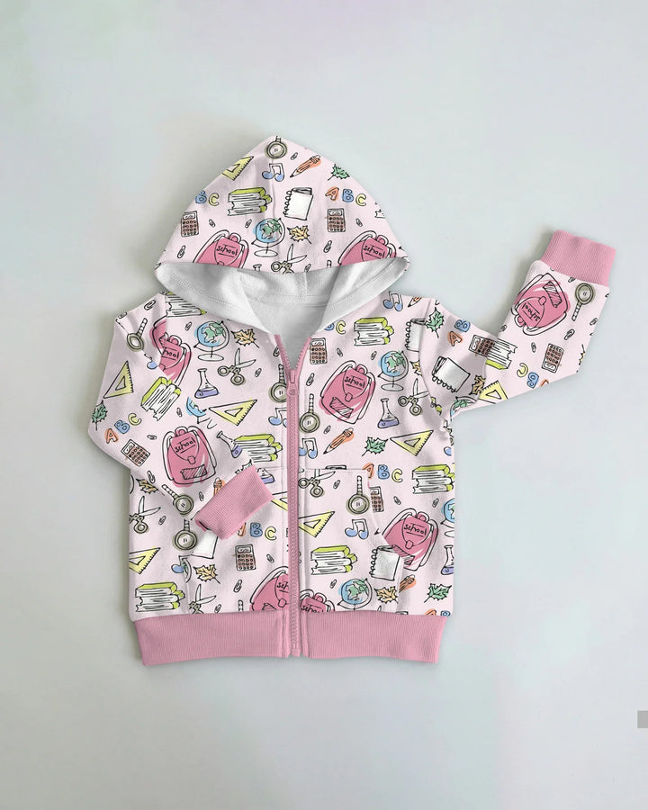 Doodle School Days Bamboo Zip Hoodie