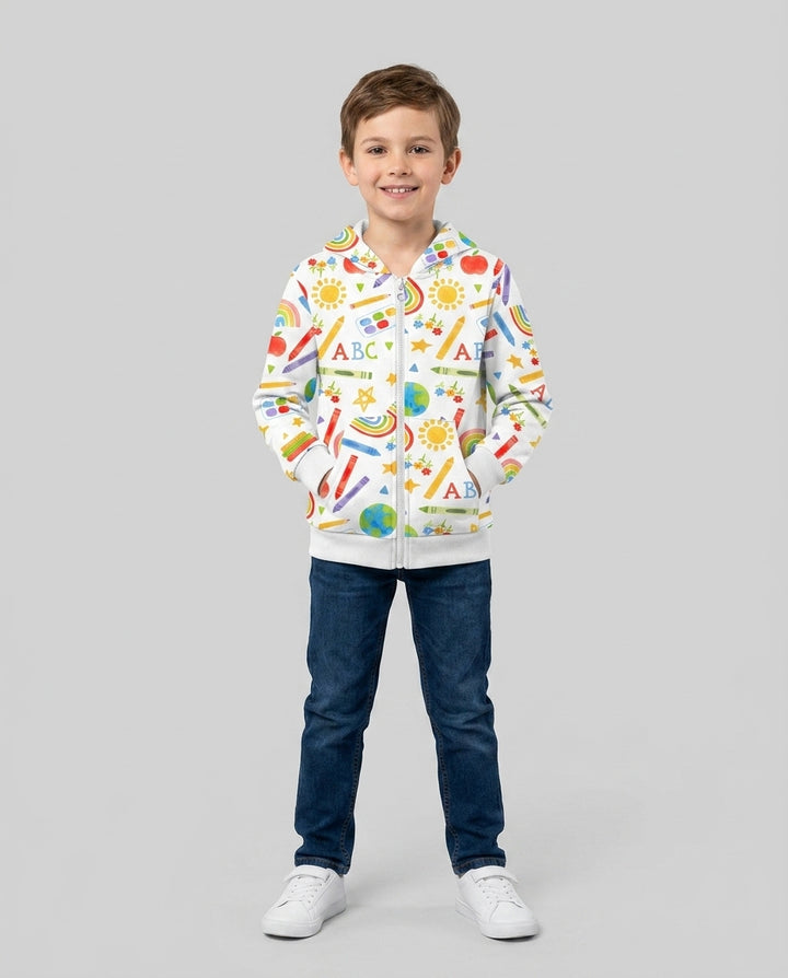 School Scribbles Bamboo Zip Hoodie