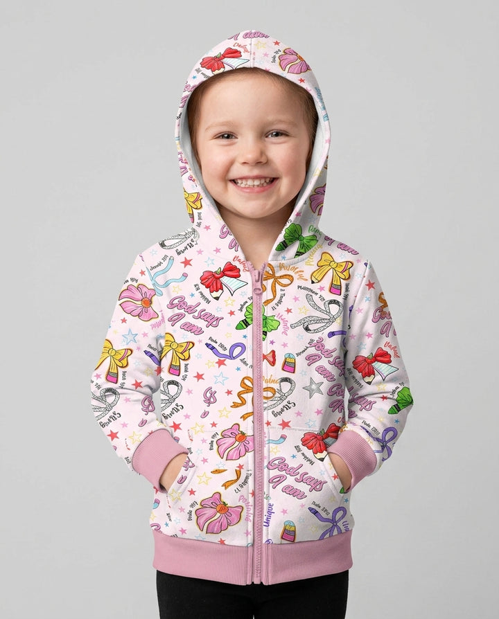 Pencil Bows God Says I Am Bamboo Zip Hoodie