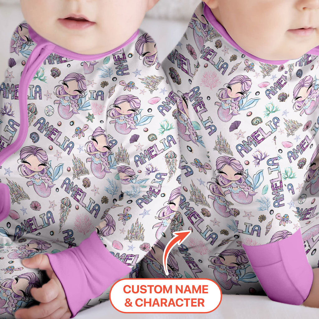 Custom Name Doodle Little Mermaid Convertible Zippy