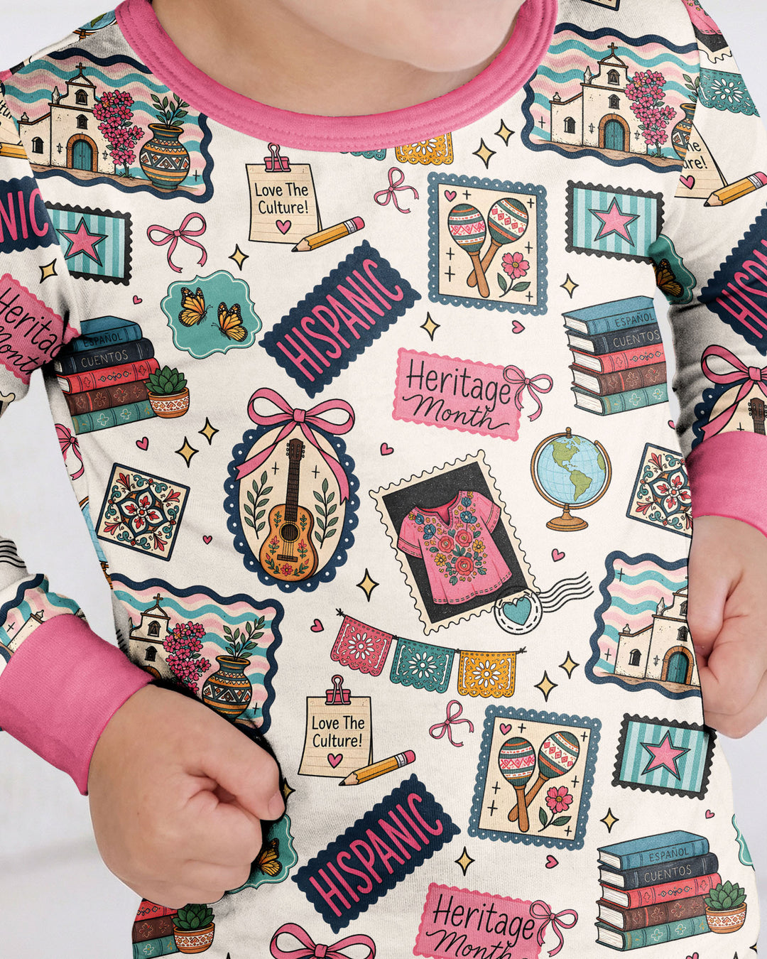 Happy Hispanic Heritage Month Bamboo Two Piece Long Sleeve Pajama Set