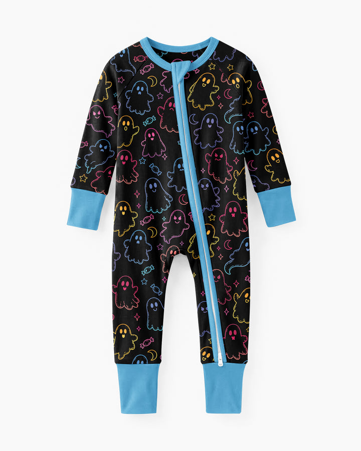 Halloween Colorful Neon Ghost Baby Boo  Bamboo Convertible Zippy