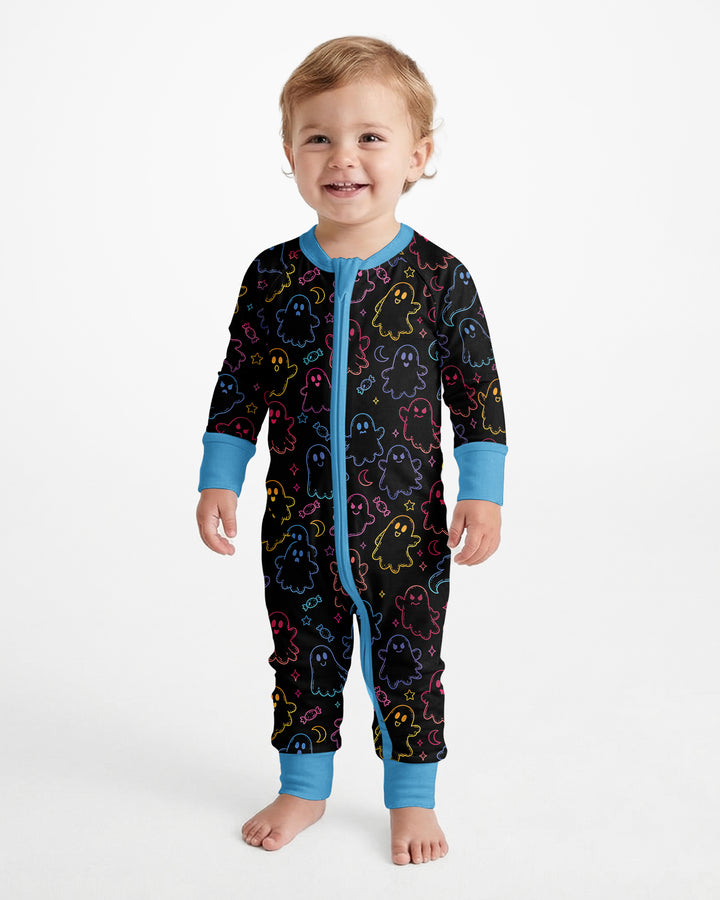 Halloween Colorful Neon Ghost Baby Boo  Bamboo Convertible Zippy