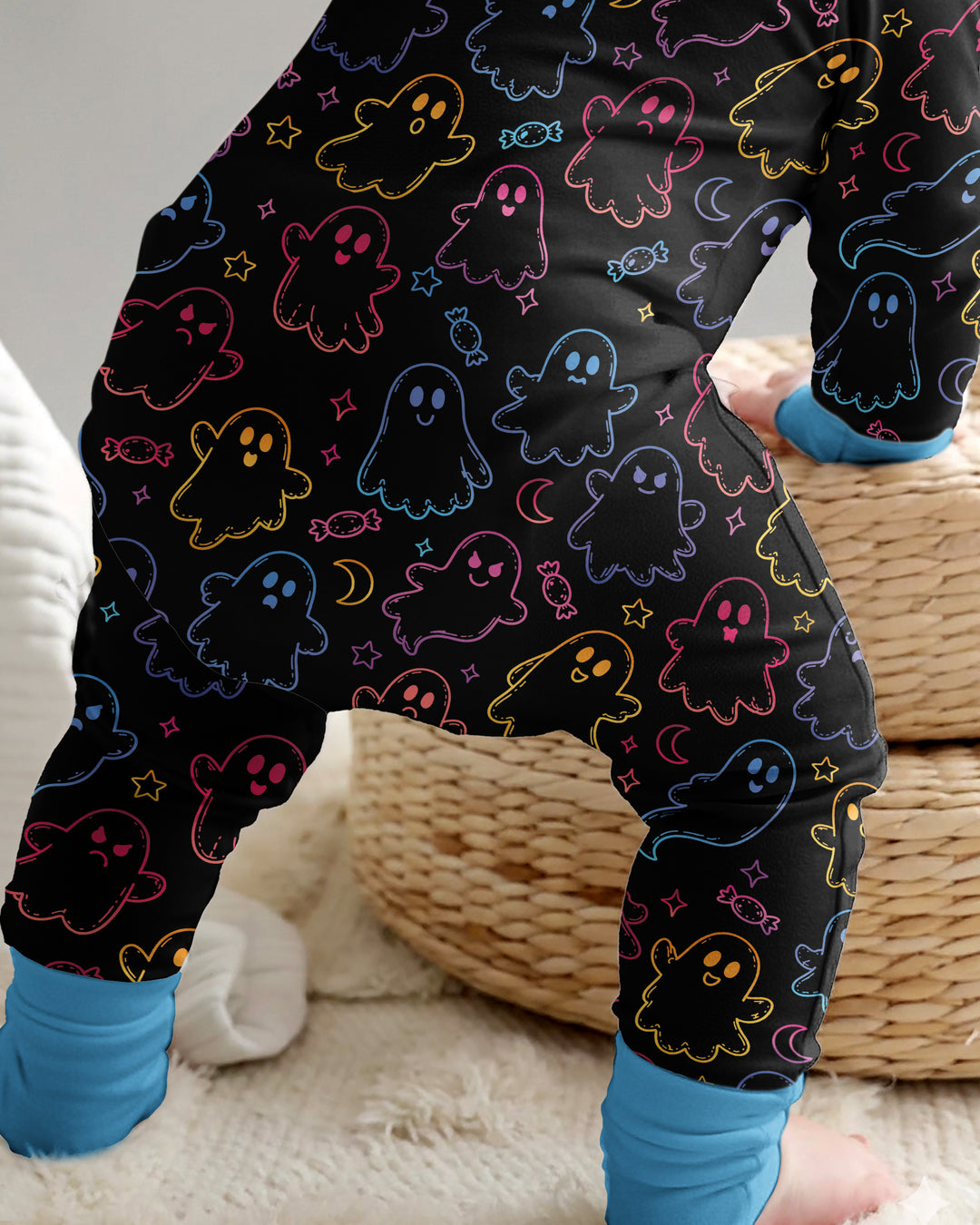 Halloween Colorful Neon Ghost Baby Boo  Bamboo Convertible Zippy