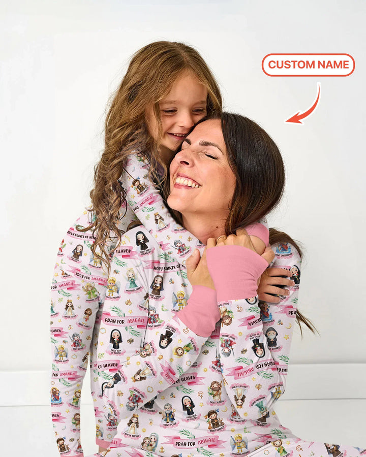 Heilige des Himmels Pyjama-Set aus Bambus für Damen mit Wunschnamen