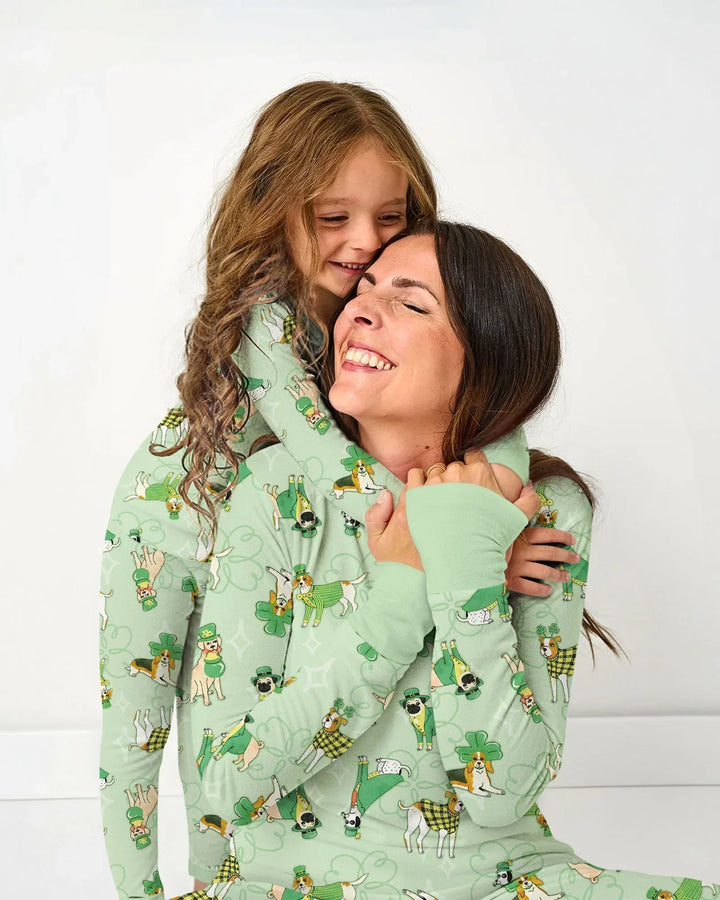 St. Patrick's Day Puppies Two Piece Long Sleeve Pajama Set