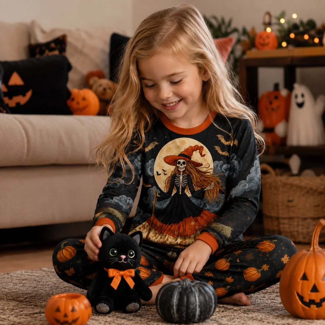 Moonlit Witch Dance Bamboo Two Piece Long Sleeve Pajama Set