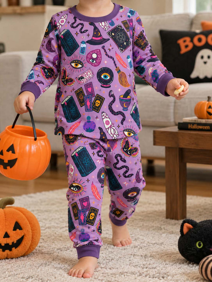 Mystical Witchcraft Halloween Bamboo Two Piece Long Sleeve Pajama Set
