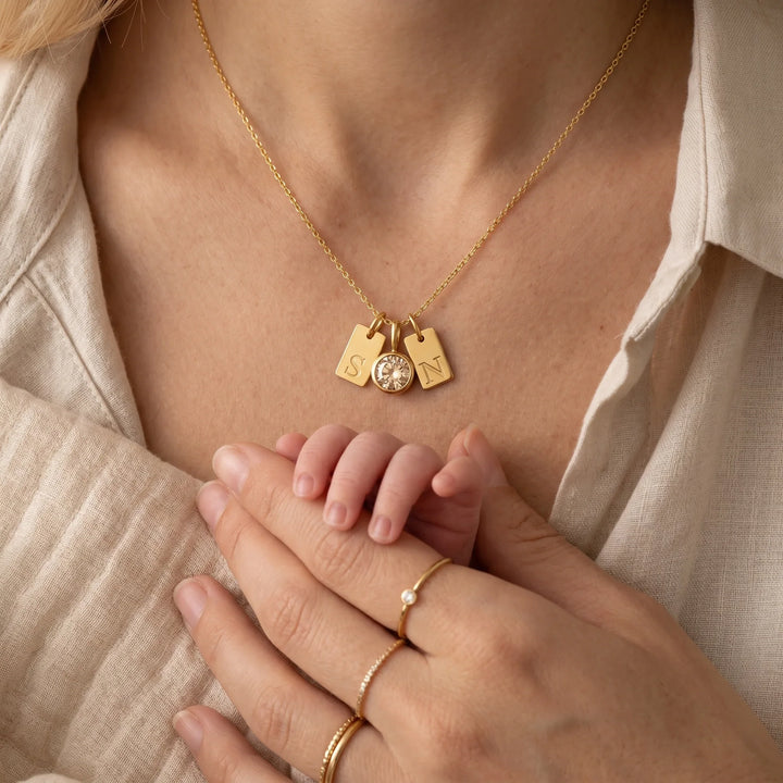 Personalized Initial & Birthstone Charms
