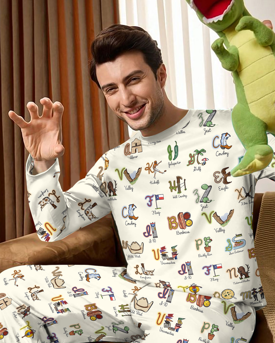 Texas Alphabet Bamboo Men's Pajama Set