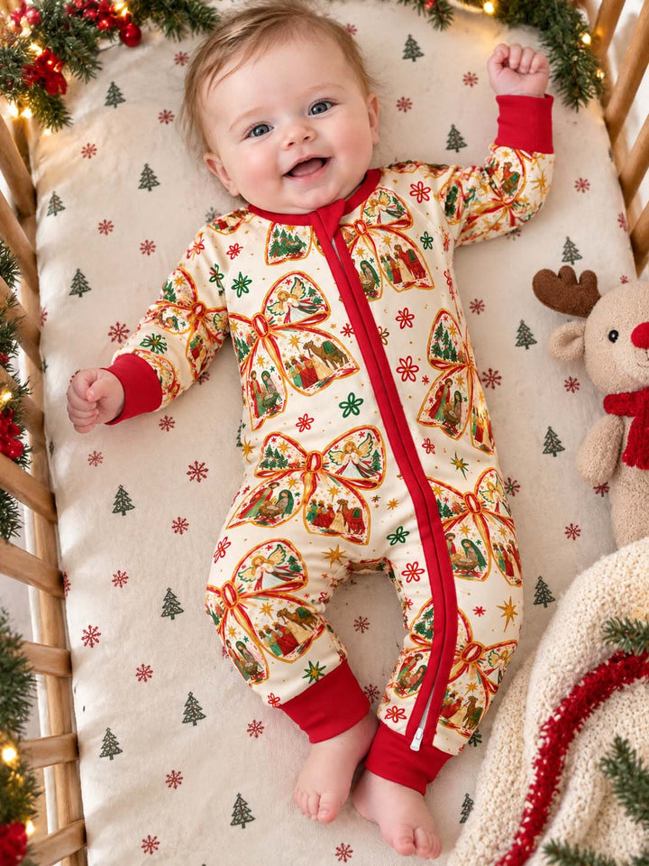 Nativity Christmas Bow Bamboo Convertible Zippy
