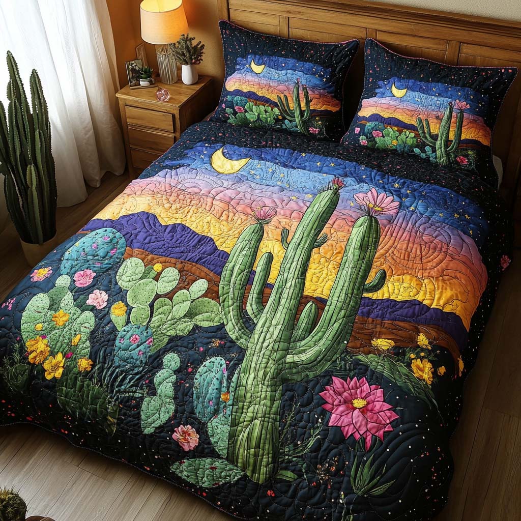 Natural Desert Glow Bamboo Quilt Bedding Set
