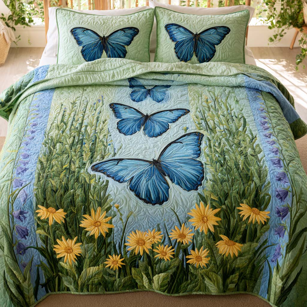 Nature Wings Dance Bamboo Quilt Bedding Set