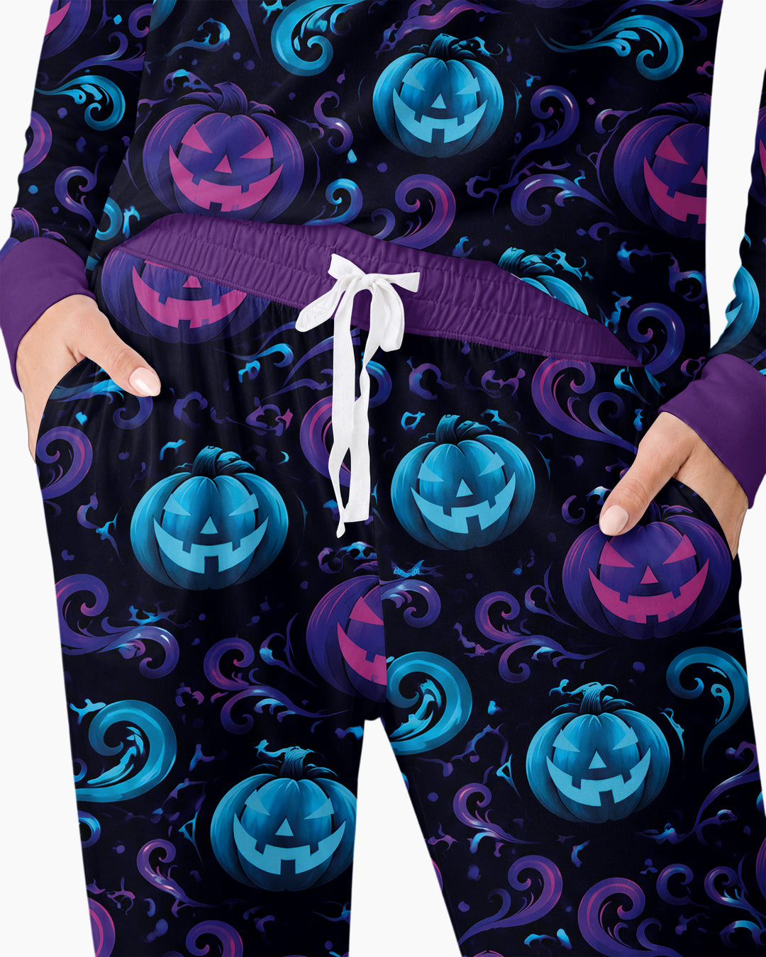 Neon Pumpkin Glow Bamboo Women Pajama Set