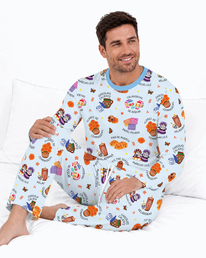 Tis the Dia De Muertos Bamboo Men's Pajama Set