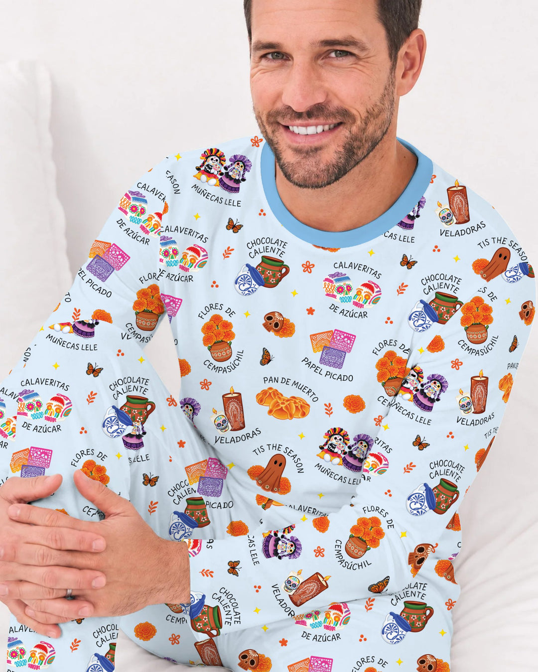 Tis the Dia De Muertos Bamboo Men's Pajama Set