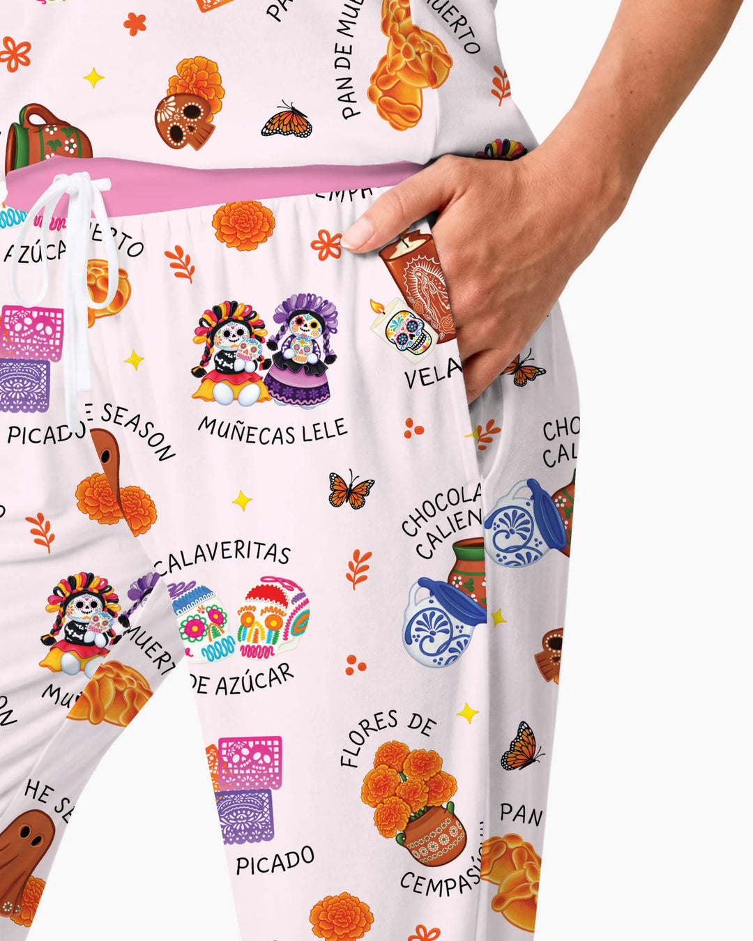 Tis the Dia De Muertos Bamboo Women Pajama Set