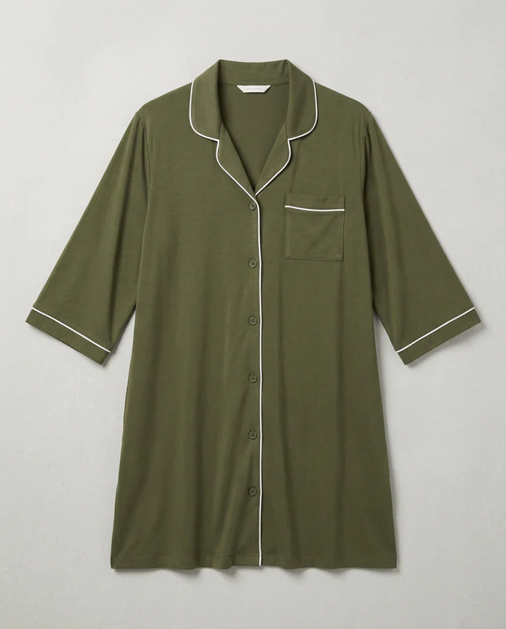 Camisón de maternidad y lactancia de bambú de color liso