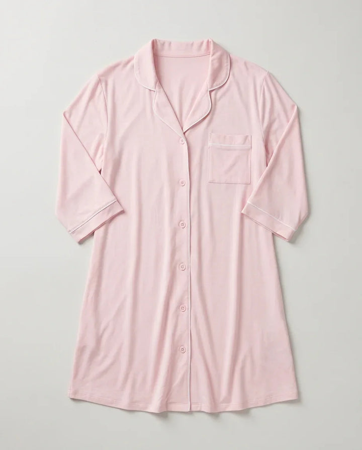 Camisón de maternidad y lactancia de bambú de color liso