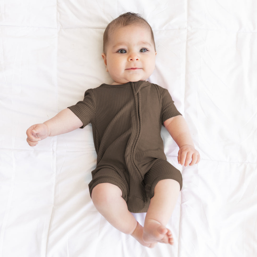 Cocoa Ribbed Shorty Zippy