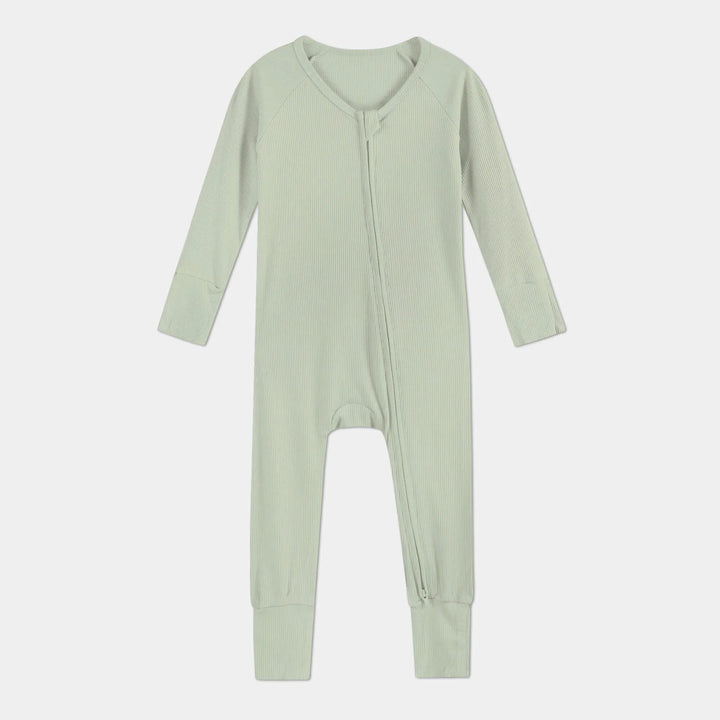 Sweet Sage Ribbed Convertible Zippy , Sweet Sage Ribbed Convertible Zippy - 0-3M