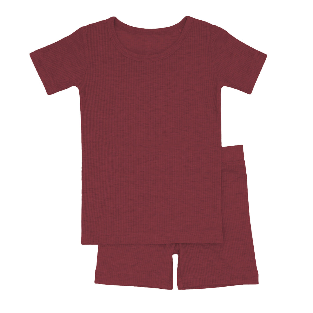 Cherrywood Ribbed Two Piece Short Sleeve Shorts Pajama Set