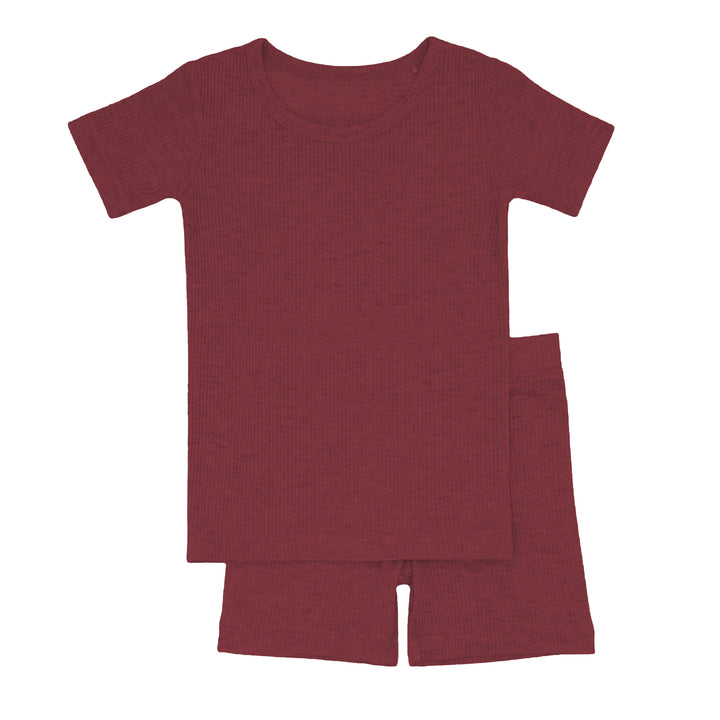 Cherrywood Ribbed Two Piece Short Sleeve Shorts Pajama Set