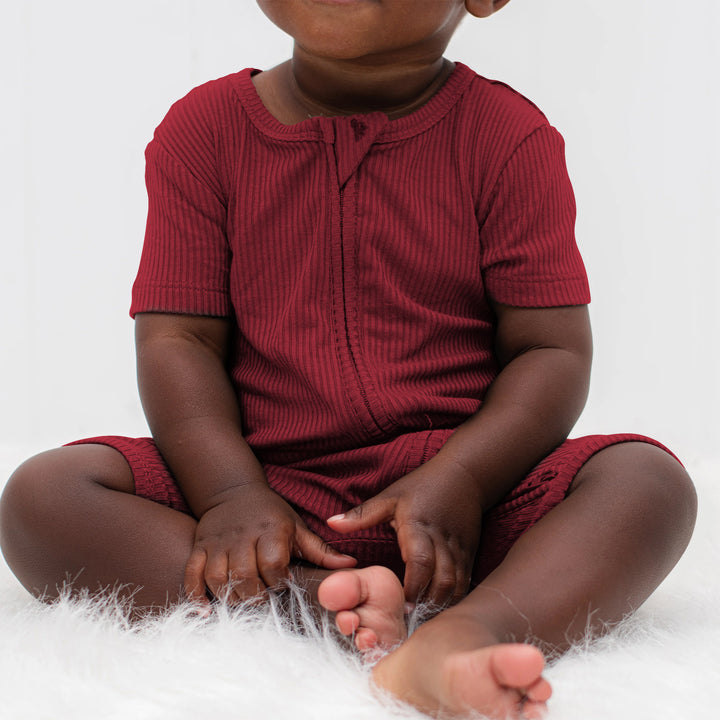 Cherrywood Ribbed Two Piece Short Sleeve Shorts Pajama Set