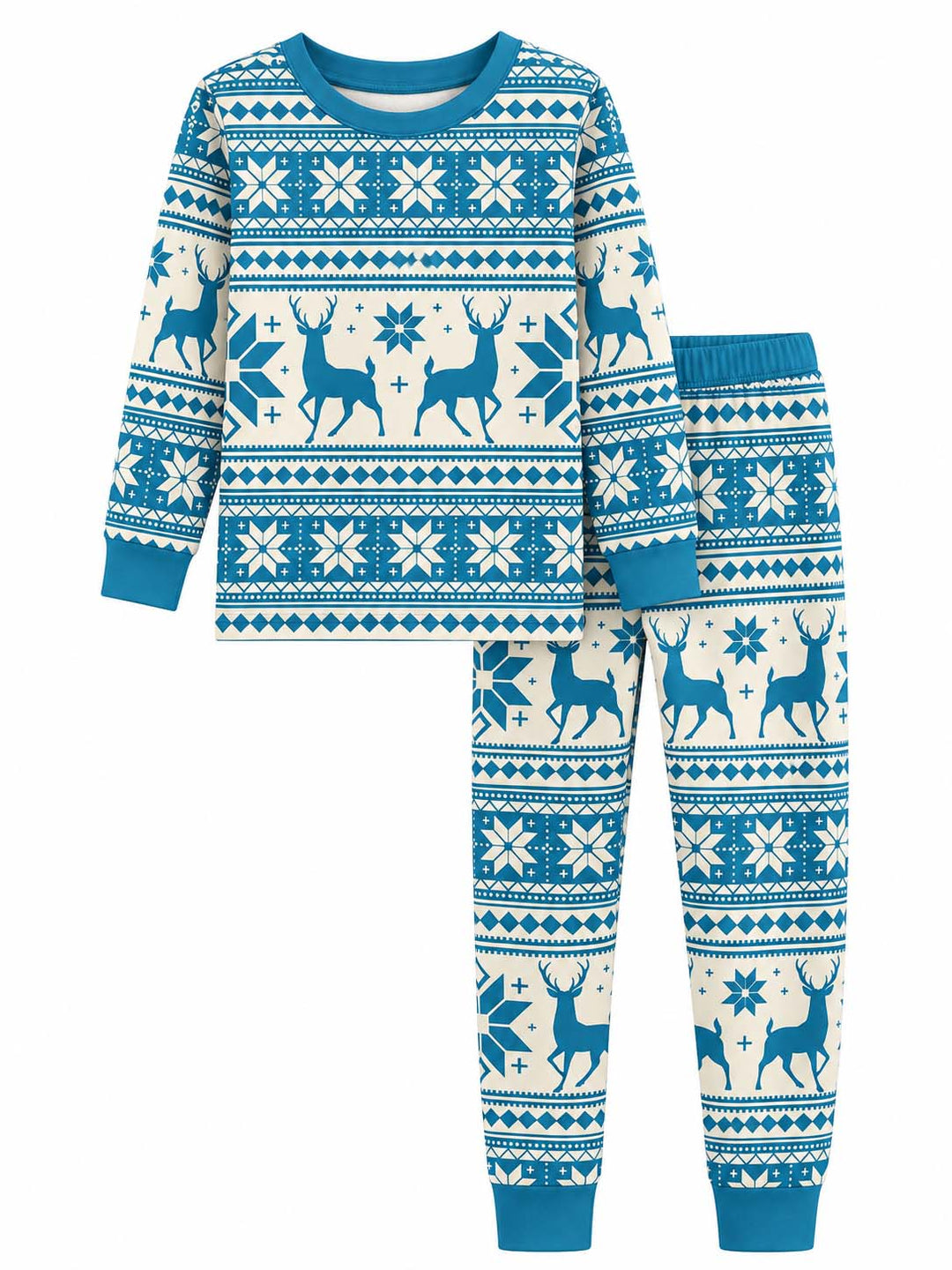 Nordic Reindeer Christmas Bamboo Two Piece Long Sleeve Pajama Set