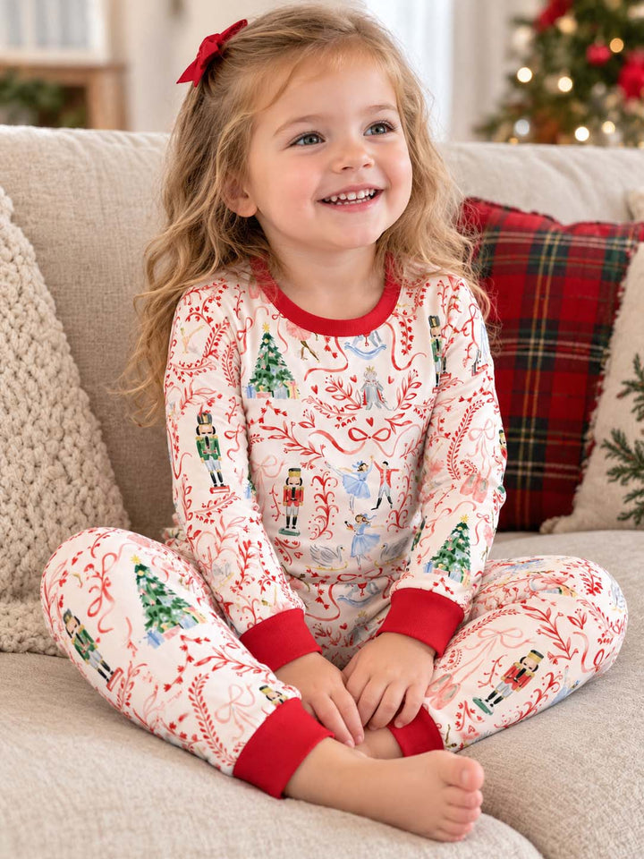 Nutcracker Christmas Ballet Bamboo Two Piece Long Sleeve Pajama Set