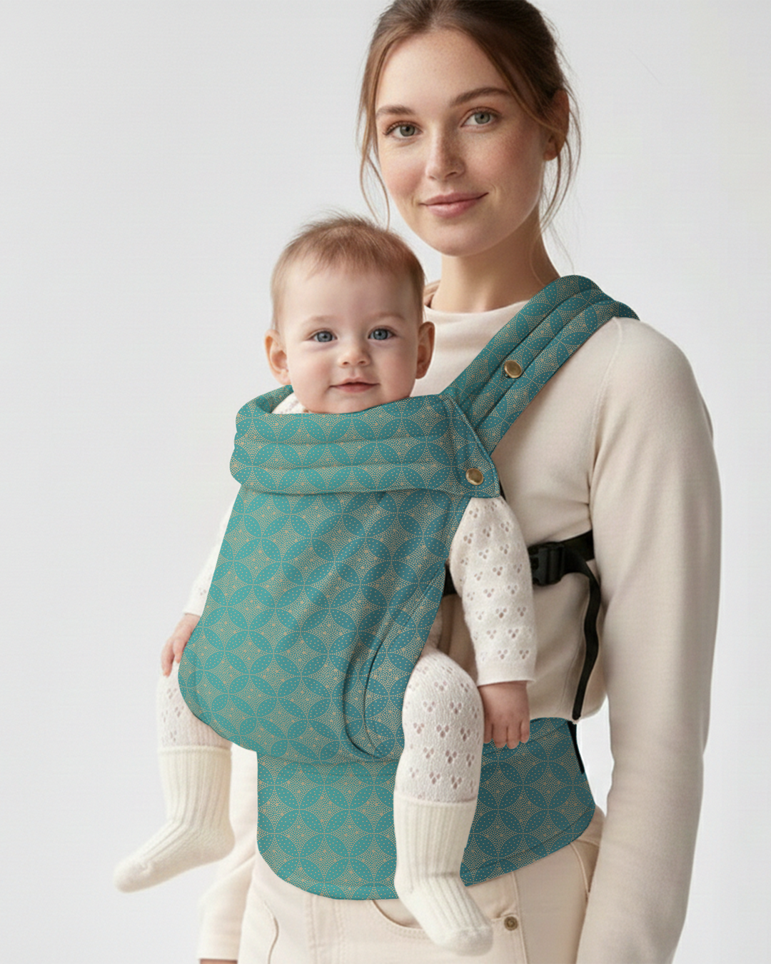 Teal & Gold Geometric Harmony Baby Carrier