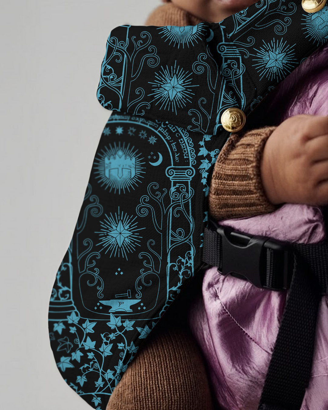 Midnight Celestial Garden Scroll Baby Carrier