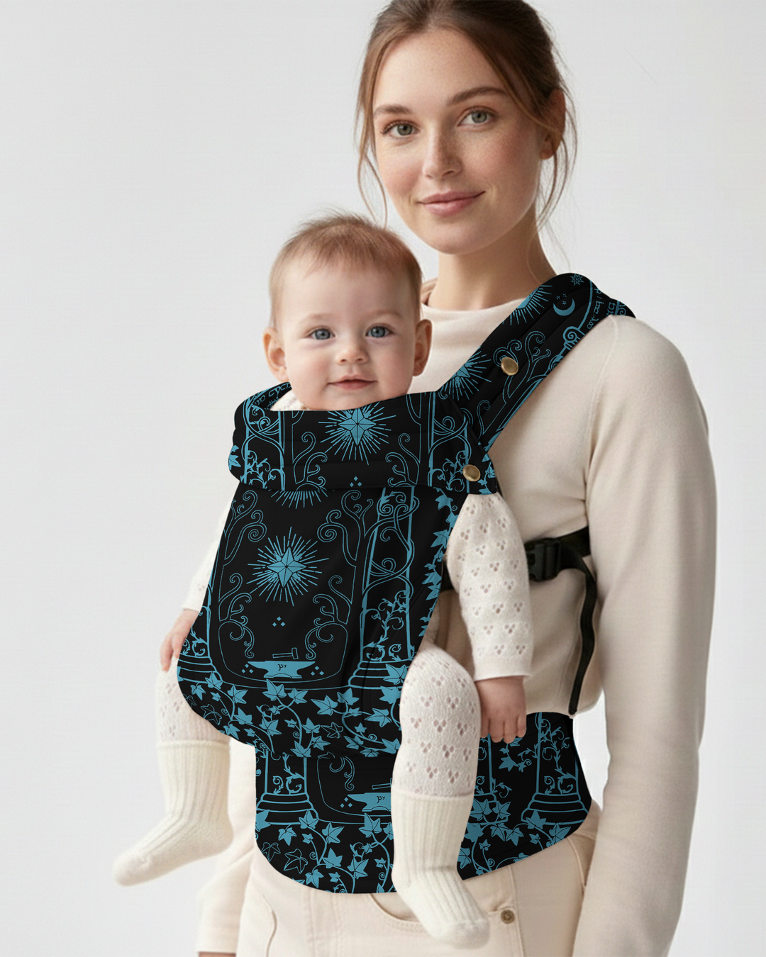 Midnight Celestial Garden Scroll Baby Carrier