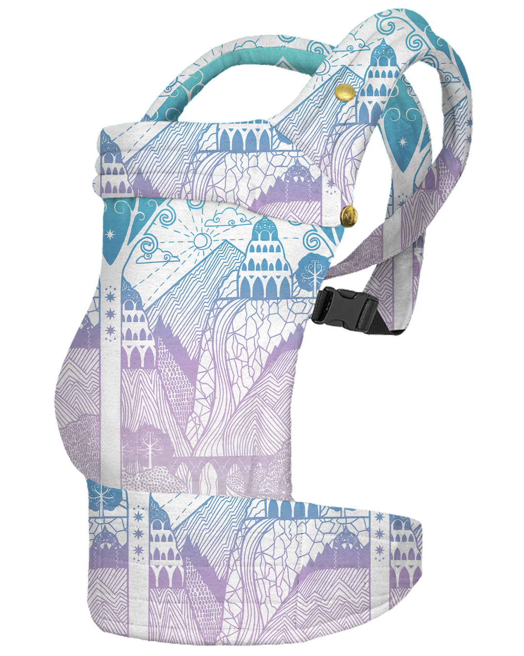 Dreamy Mountain Castle Landscape Baby Carrier