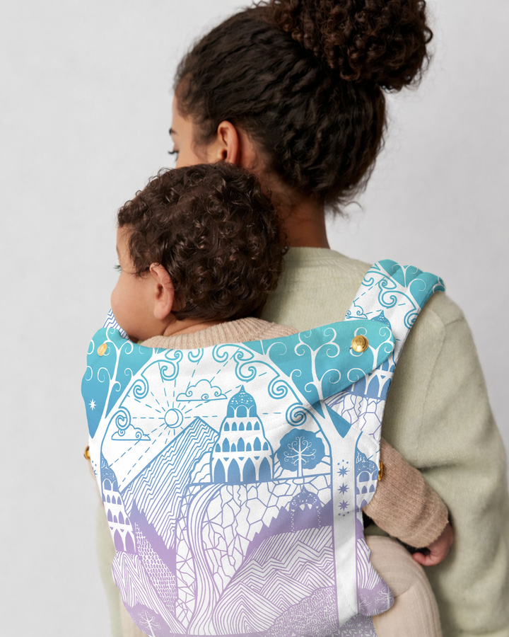 Dreamy Mountain Castle Landscape Baby Carrier