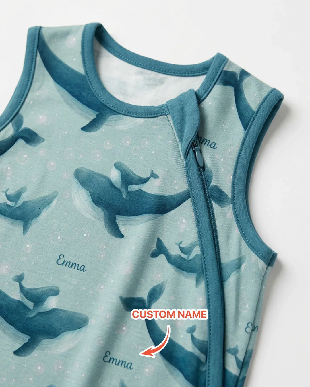 Custom Name Ocean Lullaby Bamboo Sleep Bag