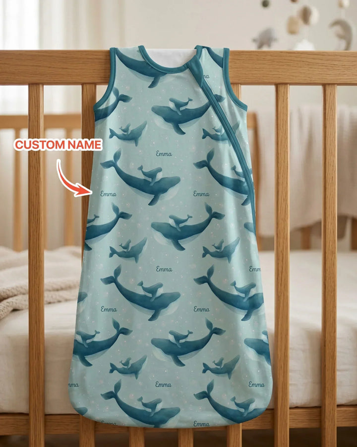 Custom Name Ocean Lullaby Bamboo Sleep Bag