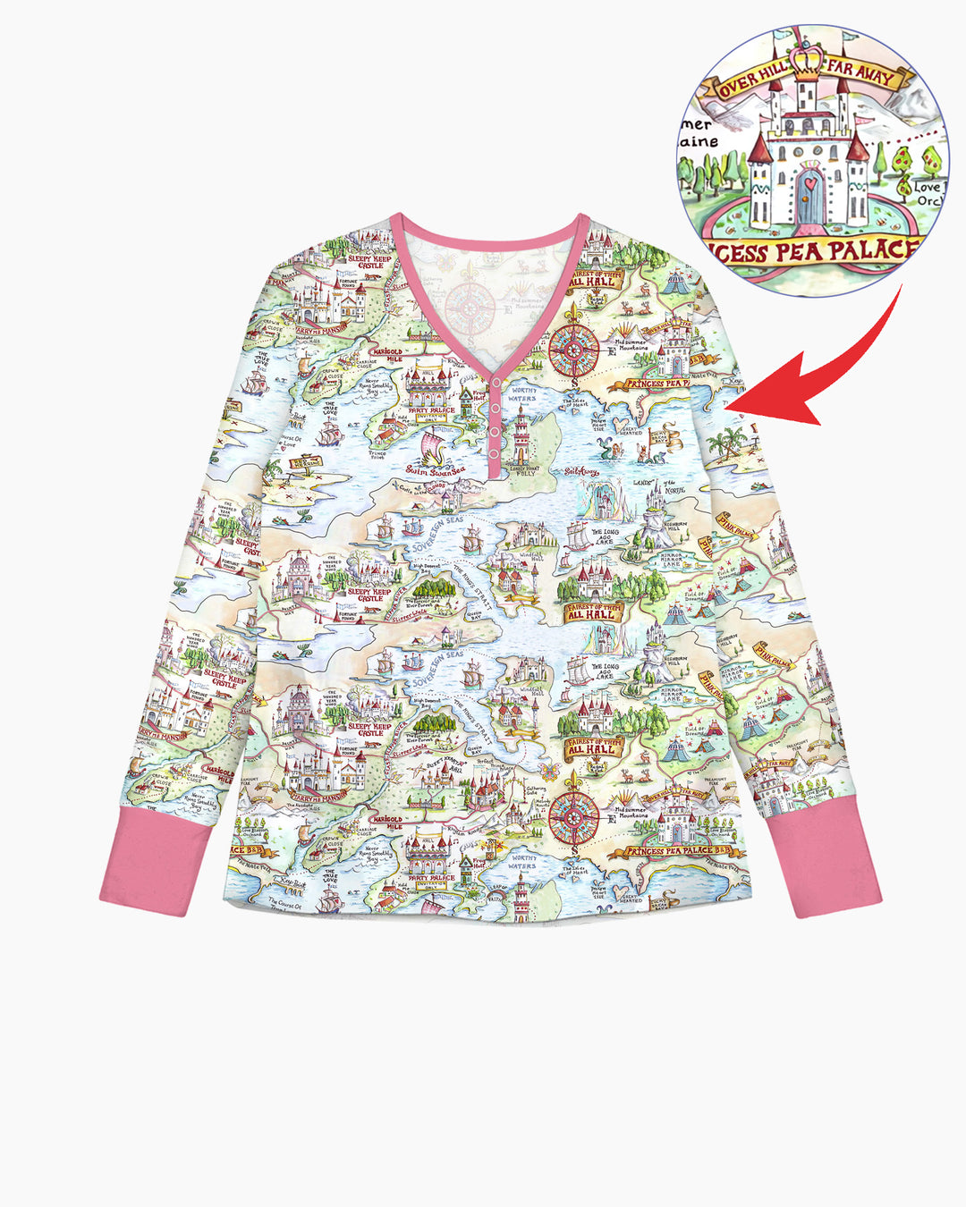 Once Upon A Map Mommy & Baby Matching Bamboo Women Pajama Set