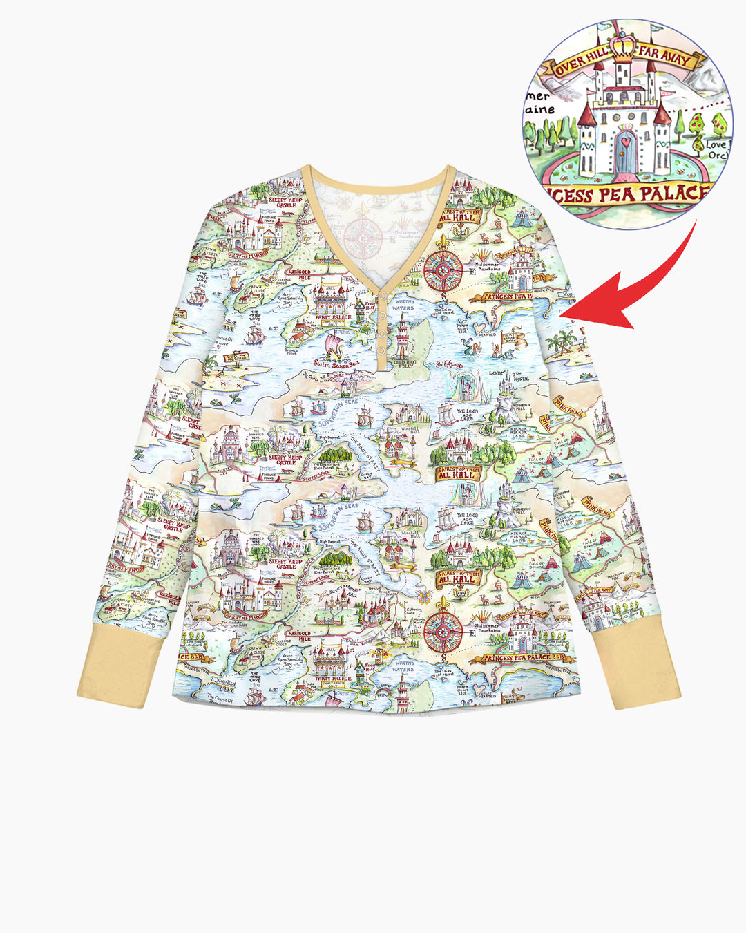 Once Upon A Map Mommy & Baby Matching Bamboo Women Pajama Set