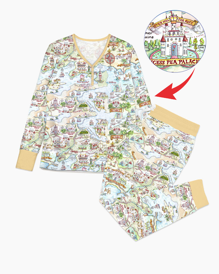Once Upon A Map Mommy & Baby Matching Bamboo Women Pajama Set