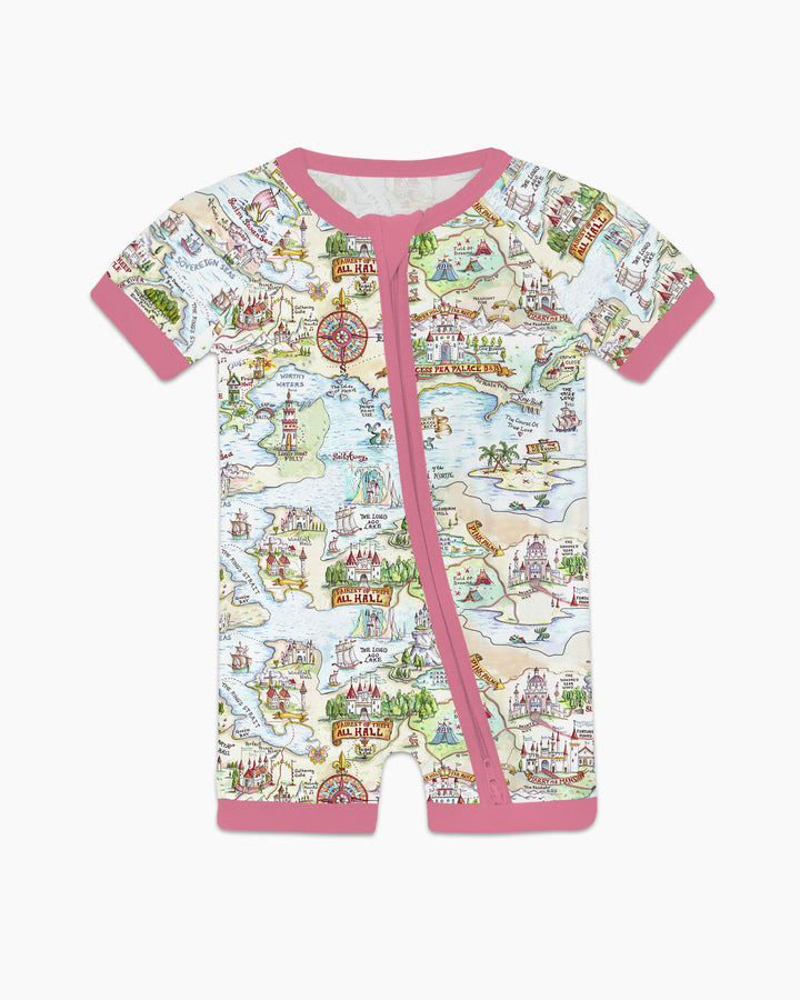 Once Upon A Map Mommy & Baby Matching Bamboo Shorty Zippy