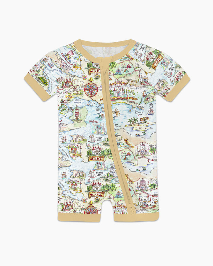 Once Upon A Map Mommy & Baby Matching Bamboo Shorty Zippy