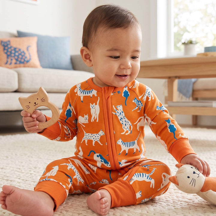 Orange Stretching Cats Bamboo Convertible Zippy