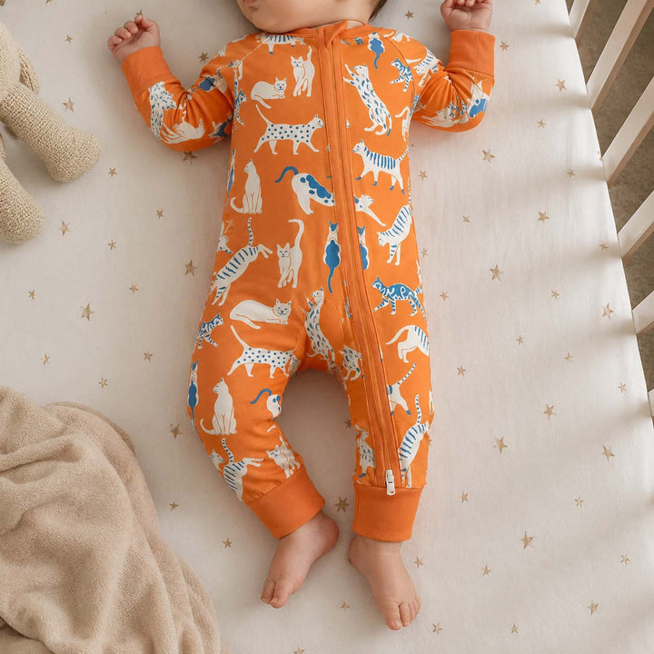 Orange Stretching Cats Bamboo Convertible Zippy