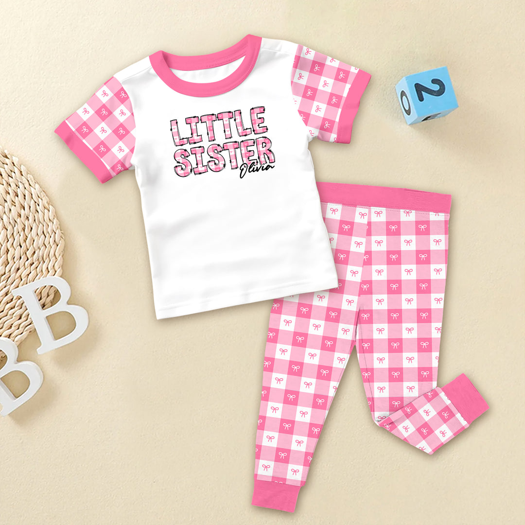 Bambus-Orange-Karo-Outfit für Babys – weich und gemütlich