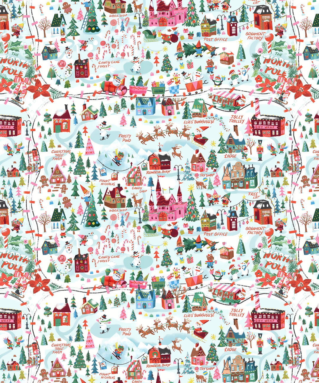 Santa's City Maps Two Piece Short Sleeve Pajama Set