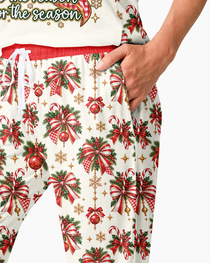 Coquette Floral Jesus Is The Reason Mommy And Me Matching Bamboo Women Pajama Set