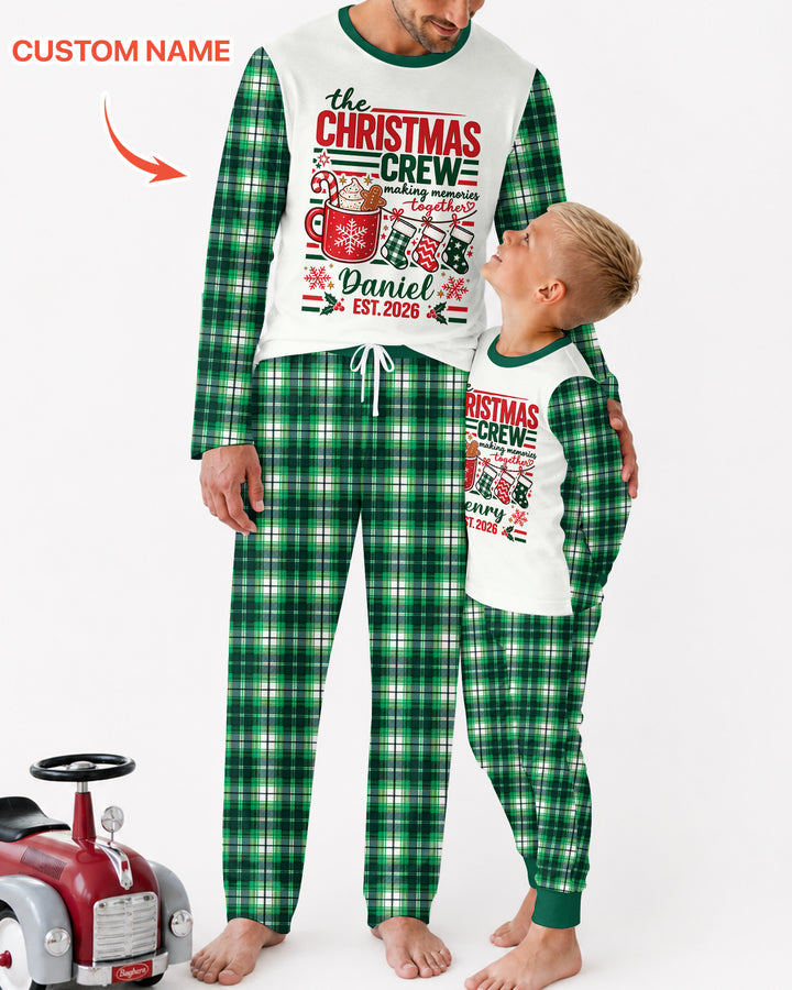 The Christmas Crew Custom Name Bamboo Men's Pajama Set